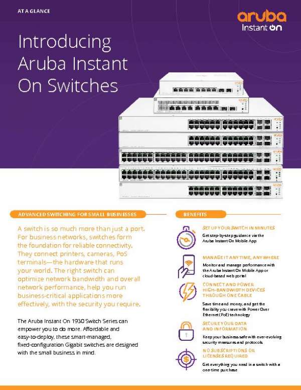 Introducing Aruba Instant On Switches