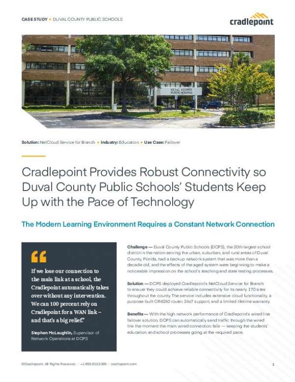Cradlepoint Provides Robust Connectivity so Duval County Public Schools’ Students Keep Up with the Pace of Technology