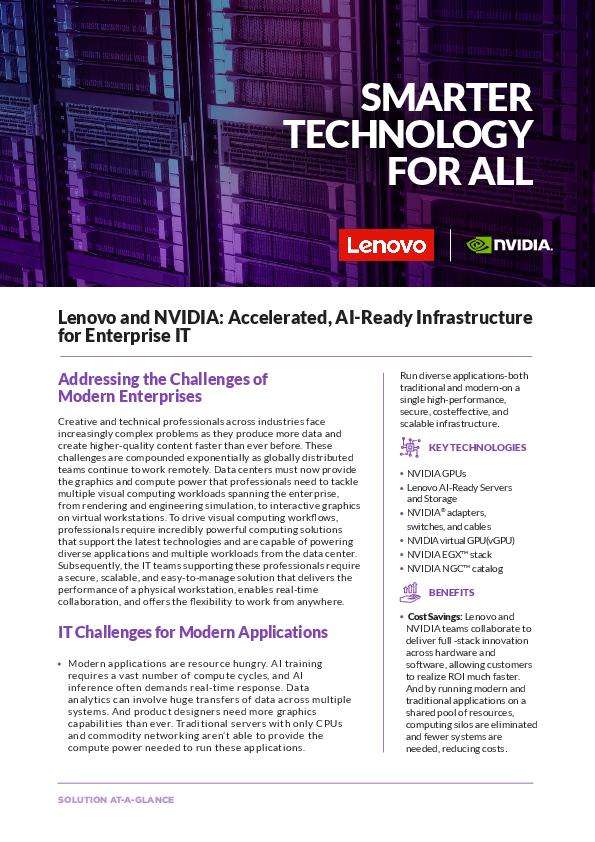 Lenovo and NVIDIA: Accelerated, AI-Ready Infrastructure for Enterprise IT