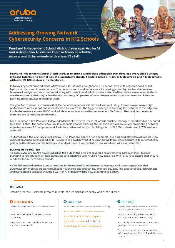 Pearland School District: Addressing Growing Network Cybersecurity Concerns in K12 Schools