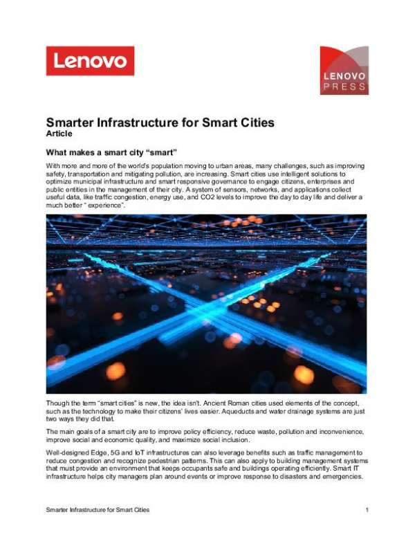 Smarter Infrastructure for Smart Cities