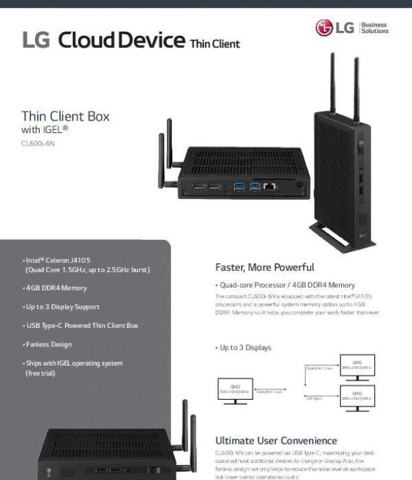 The CL600i-6N Cloud Device Thin Client Box