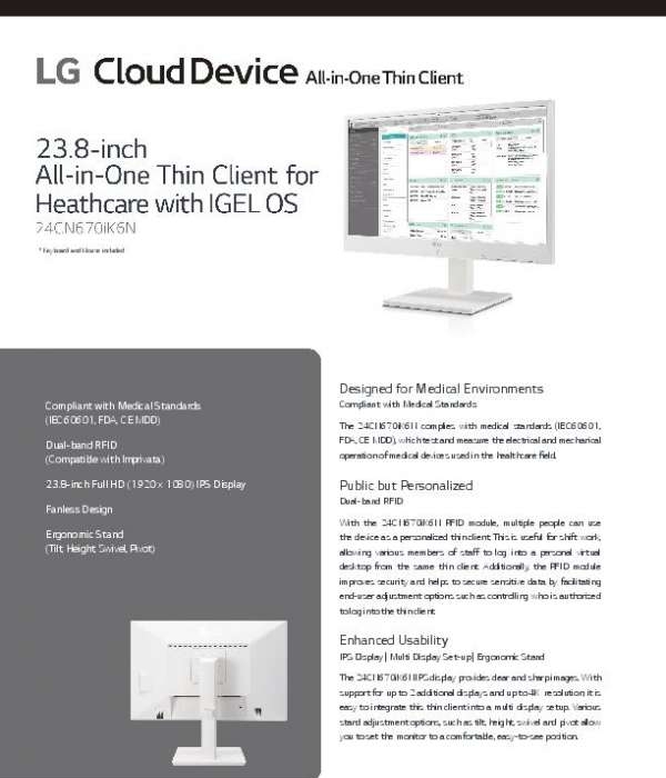 Introducing the LG Healthcare Cloud Device All in One