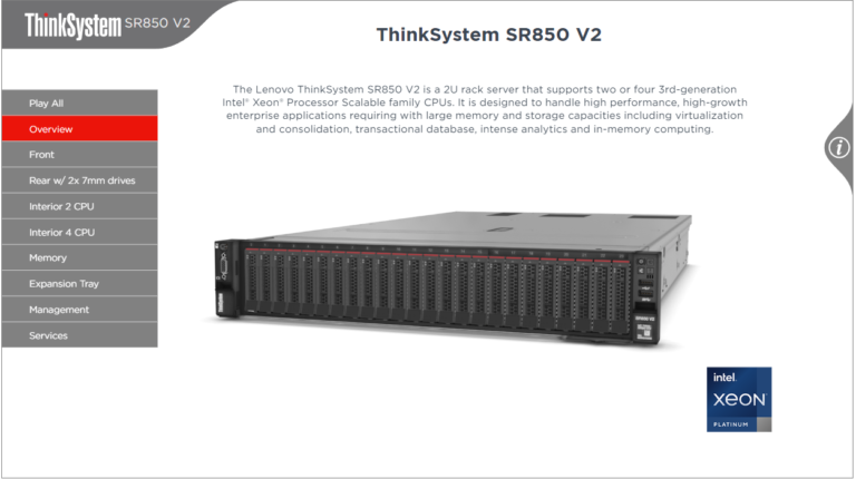 Lenovo ThinkSystem SR850 V2 3D Tour