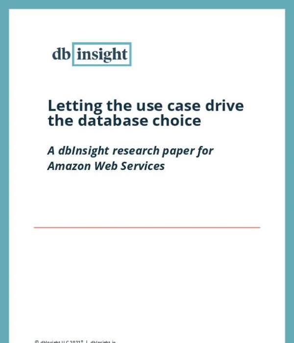 Letting the Use Case Drive the Database Choice