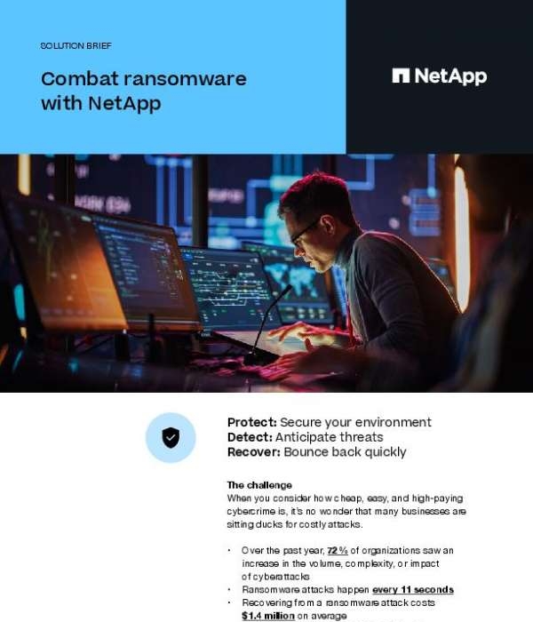 Combat ransomware with NetApp