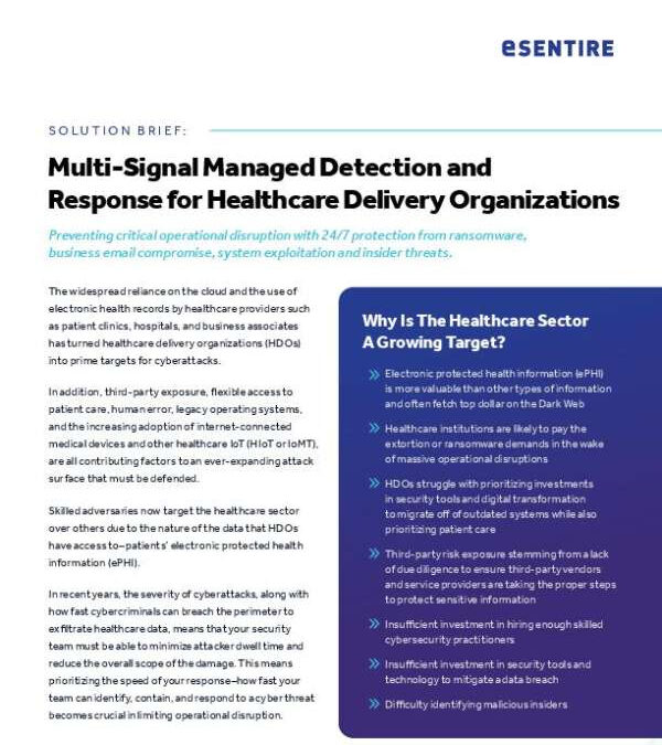 Multi-Signal MDR for Healthcare Delivery Organizations