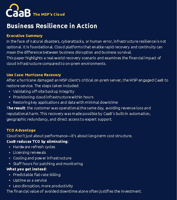 Business Resilience in Action with CaaB