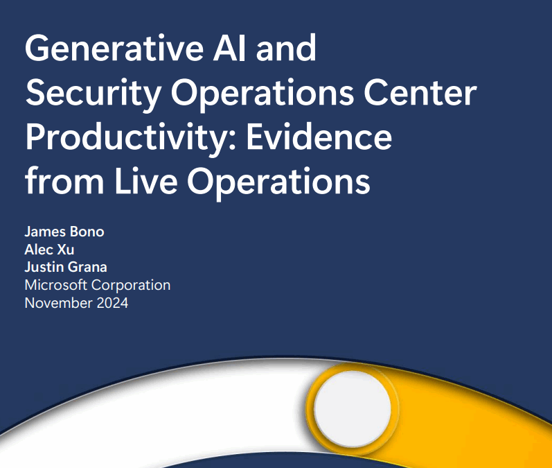 Generative AI ad Security Operations Center Productivity: Evidence from Live Operations