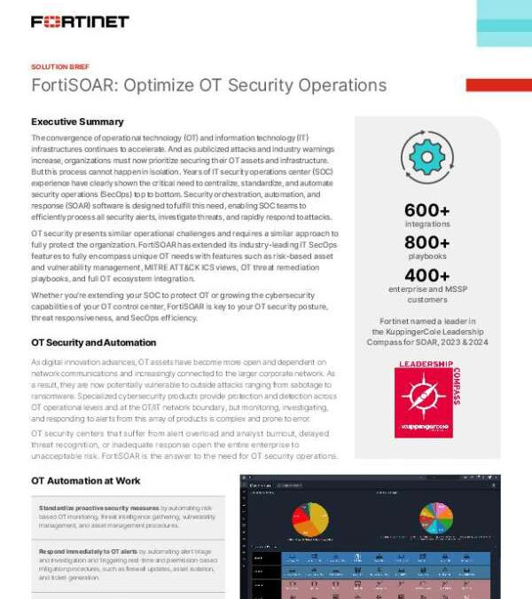 FortiSOAR: Optimize OT Security Operations