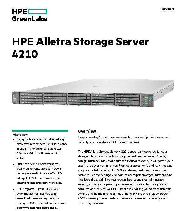 HPE Alletra Storage Server 4210 Data sheet