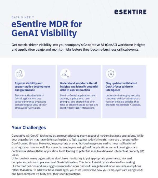 eSentire MDR for GenAI Visibility