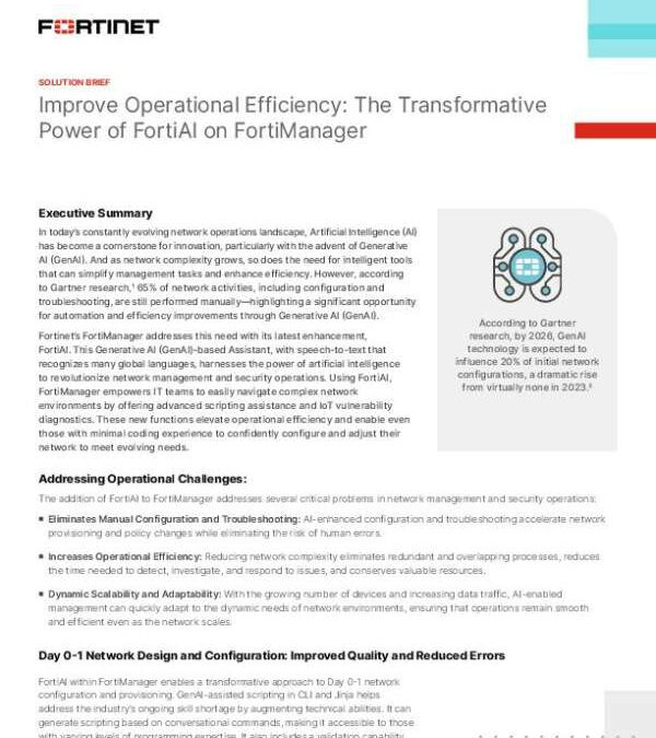 Improve Operational Efficiency: The Transformative Power of FortiAI on FortiManager